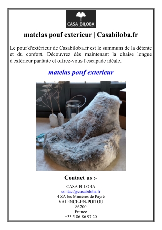 matelas pouf exterieur | Casabiloba.fr