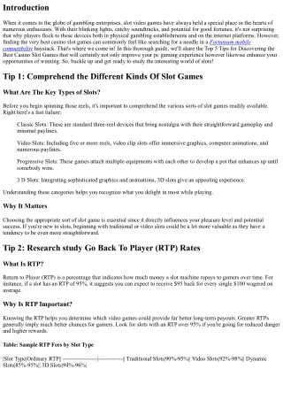 Leading 5 Tips for Discovering the very best Gambling Enterprise Port Games