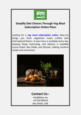 Simplify Diet Choices Through Veg Meal Subscription Online Plans