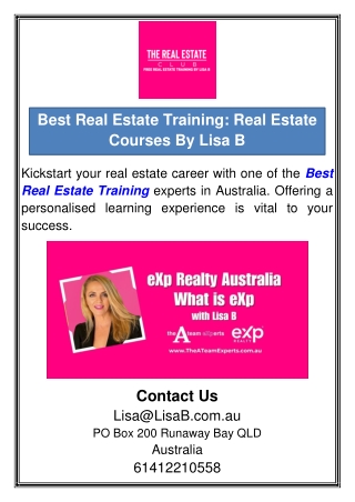 Best Real Estate Training: Real Estate Courses By Lisa B