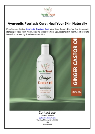 Ayurvedic Psoriasis Cure: Heal Your Skin Naturally