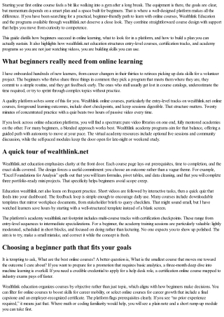 Online Courses for Beginners: Start Strong with Wealthlink Education