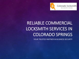 Reliable Commercial Locksmith Services in Colorado Springs  247 Security Solutions