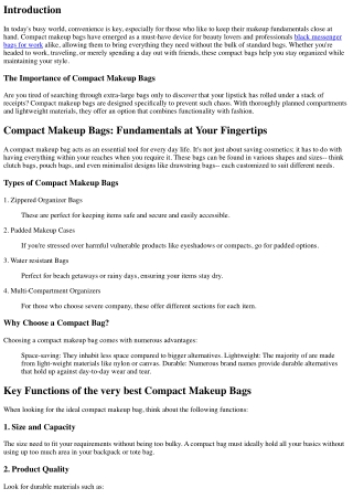 Compact Makeup Bags: Essentials at Your Fingertips