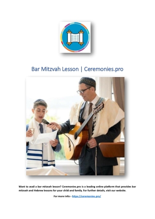 Bar Mitzvah Lesson | Ceremonies.pro