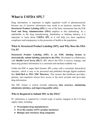 What is USFDA SPL?