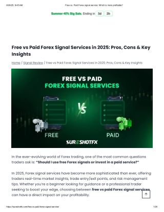 Free vs. Paid Forex signal service- Which is more profitable?