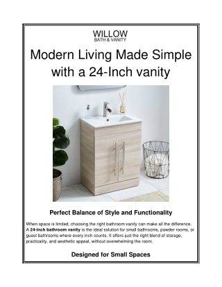 Modern Living Made Simple with a 24-Inch vanity