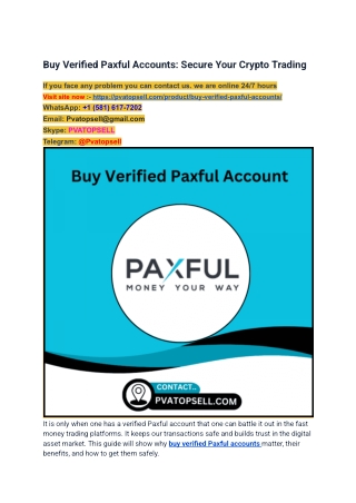 How Do I Purchase a Verified Paxful Account Safely in ...