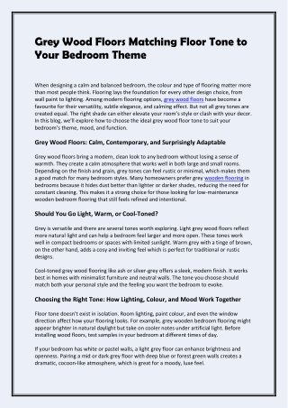 Grey Wood Floors Matching Floor Tone to Your Bedroom Theme