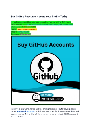 Top 12 Sites To Buy Old Github Accounts In 2025