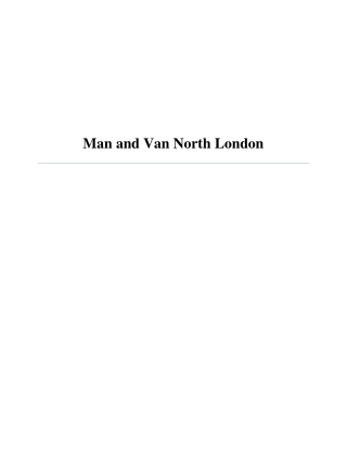 Man and Van North London