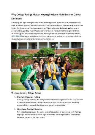 Why College Ratings Matter: Helping Students Make Smarter Career Decisions