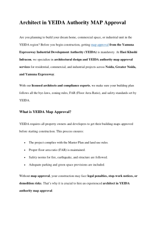 Architect in Yeida Authority MAP Approval