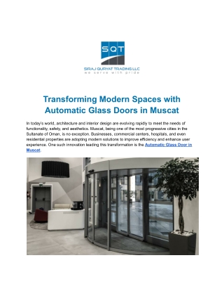 Elegant Glass Doors in Muscat – SQT Solutions