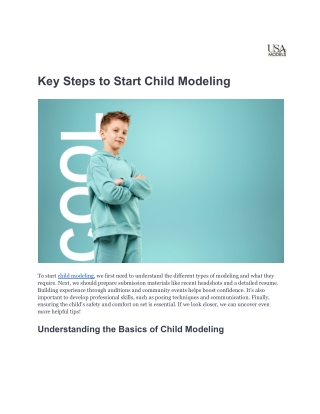 Key Steps to Start Child Modeling