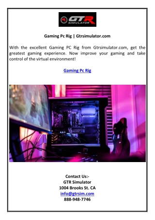 Gaming Pc Rig | Gtrsimulator.com