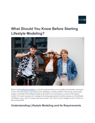 What Should You Know Before Starting Lifestyle Modeling_