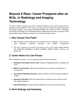 Beyond X-Rays_ Career Prospects after an M.Sc. in Radiology and Imaging Technology