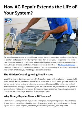 How AC Repair Extends the Life of Your System?