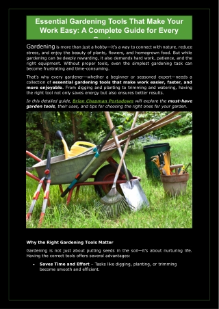 Essential Gardening Tools That Make Your Work Easy