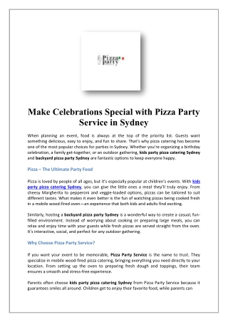 Pizza Oven Hire Sydney | Pizza Party Service