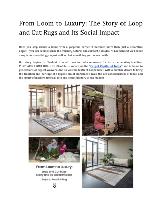 From Loom to Luxury_ Loop and Cut Rugs Story and Its Social Impact