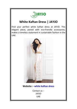 White Kaftan Dress  JAYJO