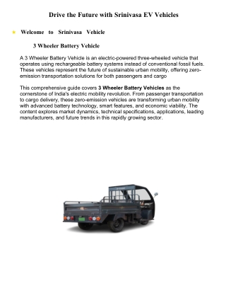 Srini vase E-vehicle