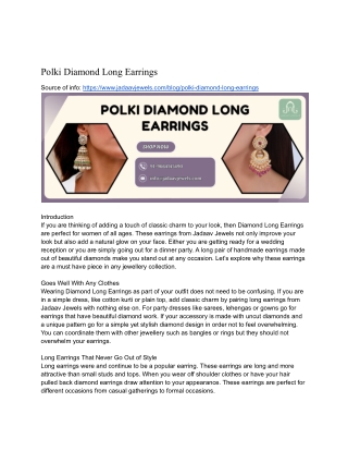 Polki Diamond Long Earrings