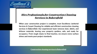 Hire Professionals for Construction Cleaning Services in Bakersfield