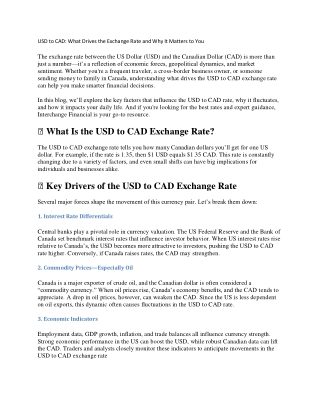 USD to CAD What Drives the Exchange Rate and Why It Matters to You