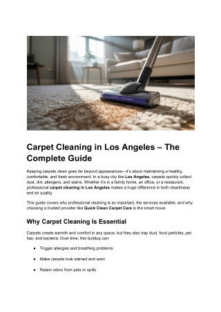 Post 27 - Carpet Cleaning in Los Angeles – The Complete Guide