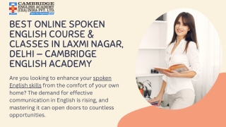 Best Online Spoken English Course & Classes in Laxmi Nagar, Delhi