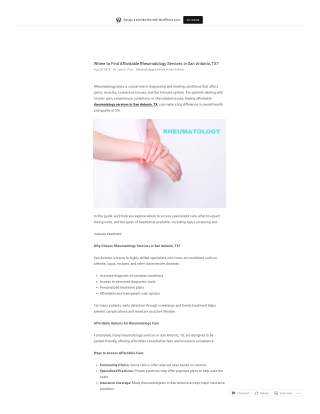 Where to Find Affordable Rheumatology Services in San Antonio, TX?