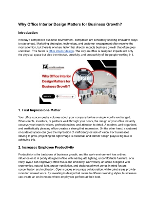 Why Office Interior Design Matters for Business Growth_
