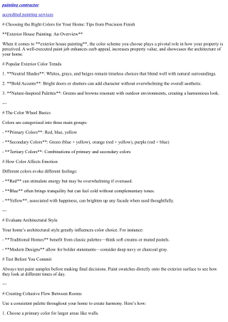 Choosing the Right Colors for Your Home: Tips from Precision Finish