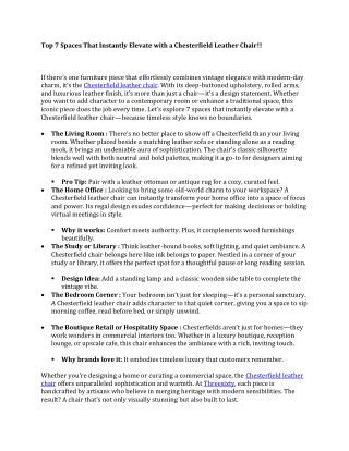 Top 7 Spaces That Instantly Elevate with a Chesterfield Leather Chair!!