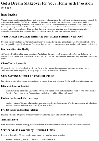 Get a Dream Makeover for Your Home with Precision Finish