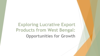 Premier Export Products from West Bengal