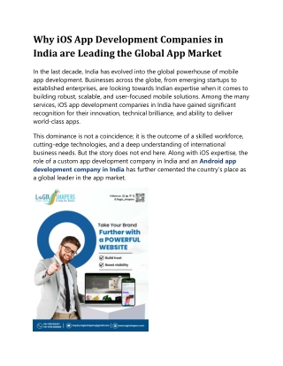 Why iOS App Development Companies in India are Leading the Global App Market