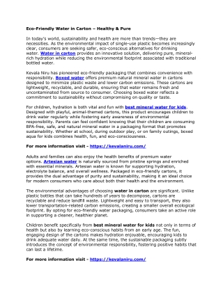 Eco-Friendly Water in Carton – Healthy & Pure