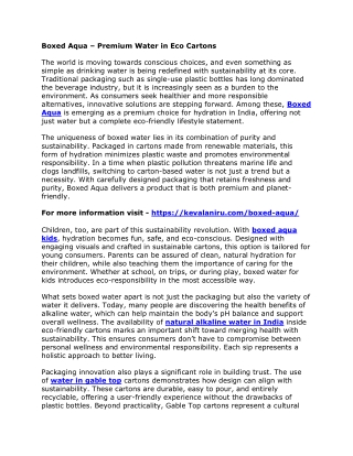 Boxed Aqua – Premium Water in Eco Cartons