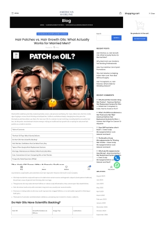 Hair Patches vs. Hair Growth Oils: What Actually Works for Married Men?
