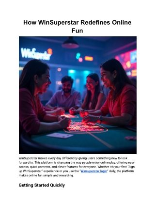 How WinSuperstar Redefines Online Fun