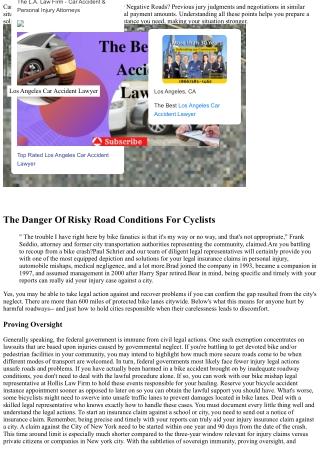 Bike Mishaps Caused By Dangerous Road Conditions Do You Have A Legal Instance In
