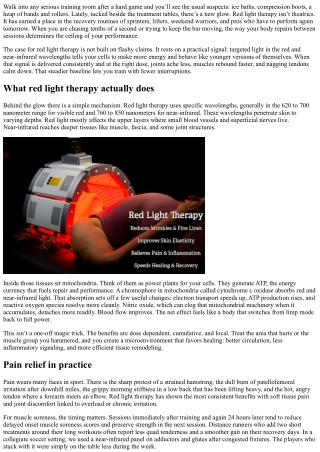 Red Light Therapy for Pain Relief: Athletes’ Secret Weapon