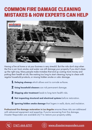 Common Fire Damage Cleaning Mistakes & How Experts Can Help