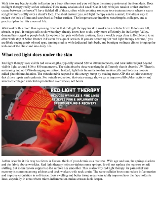 Easton Beauty Trends: Red Light Therapy for Wrinkle Reduction