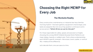 Choosing the Right MEWP for Every Job: Safe & Smart Work-at-Height Solutions